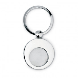 Sleutelhanger met munt-Glanzend zilver-Zonder opdruk