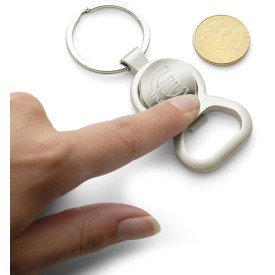 Soren sleutelhanger - metaal - 6.2 cm - flesopener - winkelwagenmuntje - geschenkverpakking