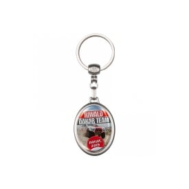 Ovale sleutelhanger - metaal - 10.3 cm - met doming label
