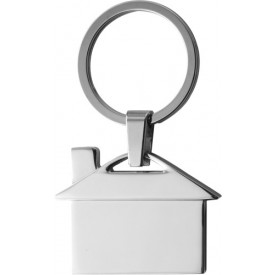 Sleutelhanger model huis-Zilver-Zonder opdruk