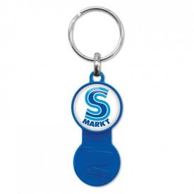 Sleutelhanger - kunststof - Ø 2.2 cm - met dominglabel - met winkelwagenmuntje