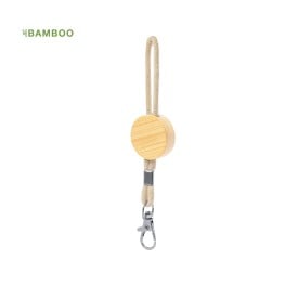 Pradim ronde sleutelhanger - bamboe - katoenen koord