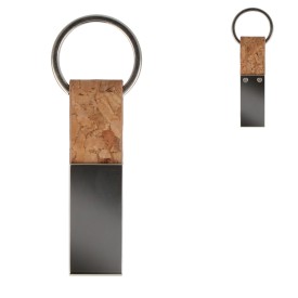 Sleutelhanger - kurk en metaal - 7 cm