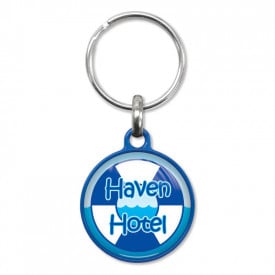 Sleutelhanger rond lucky-Blanco