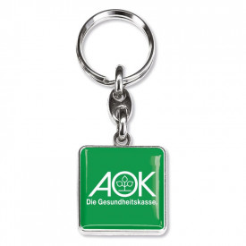 Sleutelhanger square metal-Blanco