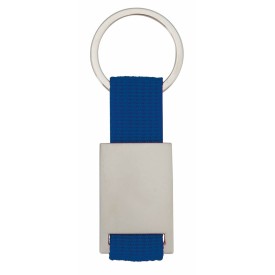Yip rechthoek sleutelhanger - metaal - 6.5 cm - gekleurd polyester lint