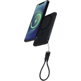 SMART 5000 mAh powerbank van gerecycled plastic met magneetsluiting en lanyard