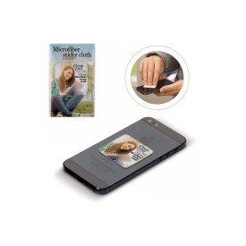 Smartphone schoonmaakdoekje sticky - microvezel - 3.5x3.5 cm -