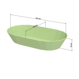 Snack schaaltje to-go - plastic - 20x11,5 cm - herbruikbaar