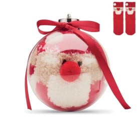 Snug l kerstman sokken balornament