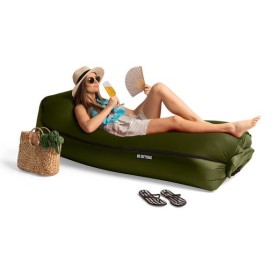 Softybag opblaasbaar loungebed - nylon - waterbestendig - met beschermhoes - verpakt in opbertasje