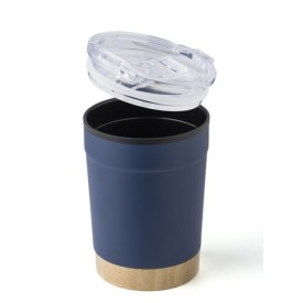 Sophia beker 300ml - RVS - PP binnenzijde - PS deksel - Bamboe bodem