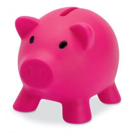 Spaarvarken met ABS dopje-Fuchsia-Zonder opdruk