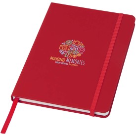 Spectrum notitieboek - A5 - PU - 96 vellen - blanco - elastieksluiting en lint-Rood
