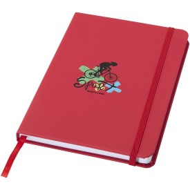 Spectrum notitieboek - A5 - PU - 96 vellen - stippel lijnen - elastieksluiting en lint-Rood
