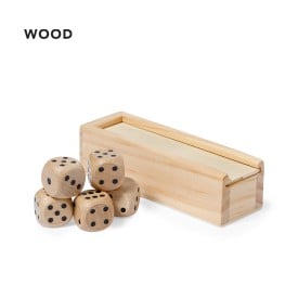 Dobbelstenenset Atanin - hout - houten kist met schuifdeksel