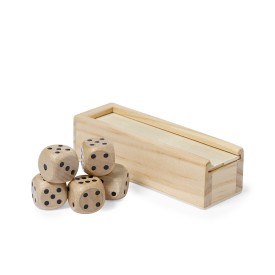 Dobbelstenenset Atanin - hout - houten kist met schuifdeksel