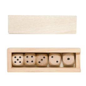 Dobbelstenenset Atanin - hout - houten kist met schuifdeksel