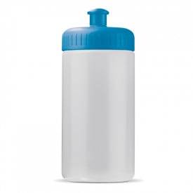 Sportbidon Basic 500ml-Wit / licht blauw