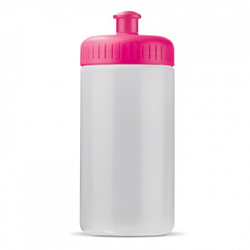 Sportbidon Basic 500ml-Wit / roze