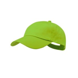 Sportcap - katoen - 5 panelen - klittenbandsluiting-Lichtgroen