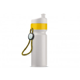 Sportfles met rand en koord 750ml-Wit / geel