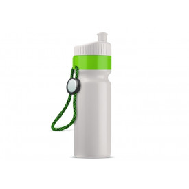 Sportfles met rand en koord 750ml-Wit / licht groen