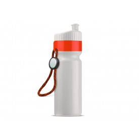 Sportfles met rand en koord 750ml-Wit / oranje