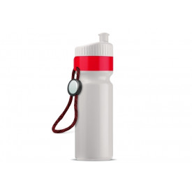 Sportfles met rand en koord 750ml-Wit / rood