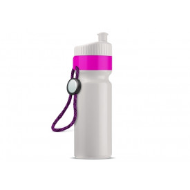 Sportfles met rand en koord 750ml-Wit / roze