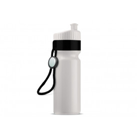 Sportfles met rand en koord 750ml-Wit / zwart