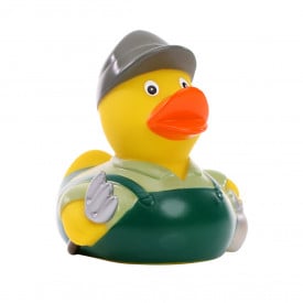 Boeren badeend - PVC - 8.5x7.5x8.5 cm