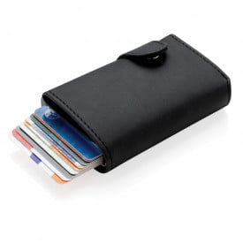 Standaard aluminium RFID kaarthouder met PU portemonnee-Zwart