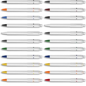 Stilolinea balpen - kunststof - Dokumental inkt blauw - gekleurde punt en ring - ECO