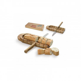 Stokbroodhouder 39,3 x 16,4 cm - bamboe - met mes