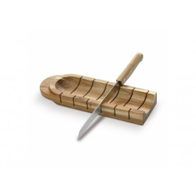 Stokbroodhouder met mes-Hout