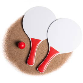 Cupsol strandtennisspel - versterkt gekleurd handvat - gekleurde bal