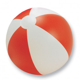 Strandbal met gekleurde strepen-Rood-Zonder opdruk