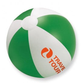 Strandbal - Ø 23,5 cm - PVC - gekleurde strepen - opblaasbaar