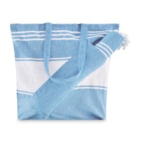 Strandtas met hamamdoek-Turkoois