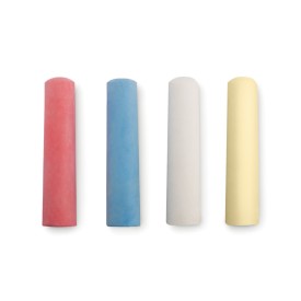 Stoepkrijtsetje - 4 kleuren - ⌀ 25mm - in gerecycled papieren doosje