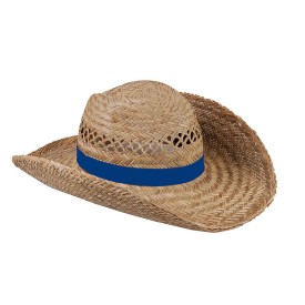 Camel hoed - stro - gekleurde band