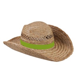 Camel hoed - stro - gekleurde band