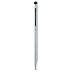 Stylus pen met glimmende chromen clip-Mat zilver-Zonder opdruk
