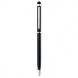 Stylus pen met glimmende chromen clip-Zwart-Zonder opdruk