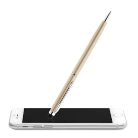Neilo stylus balpen - gerecycled aluminium - blauwe inkt - matte afwerking - chromen clip