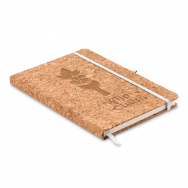 Suber notitieboek - A5 - kurk - 96 vellen - elastieksluiting, bladwijzer en lint - penhouder - hardcover