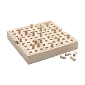 Sudoku woodgame bordspel - dennenhout - in kraft doos