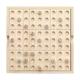 Sudoku woodgame bordspel - dennenhout - in kraft doos