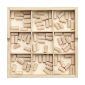 Sudoku woodgame bordspel - dennenhout - in kraft doos